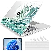 Batianda Case for Microsoft Surface Laptop 13.8" Touchscreen Copilot+ PC 2024 (7th Edition) Creative Pattern Durable Scratch-Resistant Easy Install, with Keyboard Cover & Screen Protector, Wave