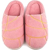 Onngaku Girls Concha Slippers Mexican Bread Slippers for Little Kids Plush Warm Home Shoes