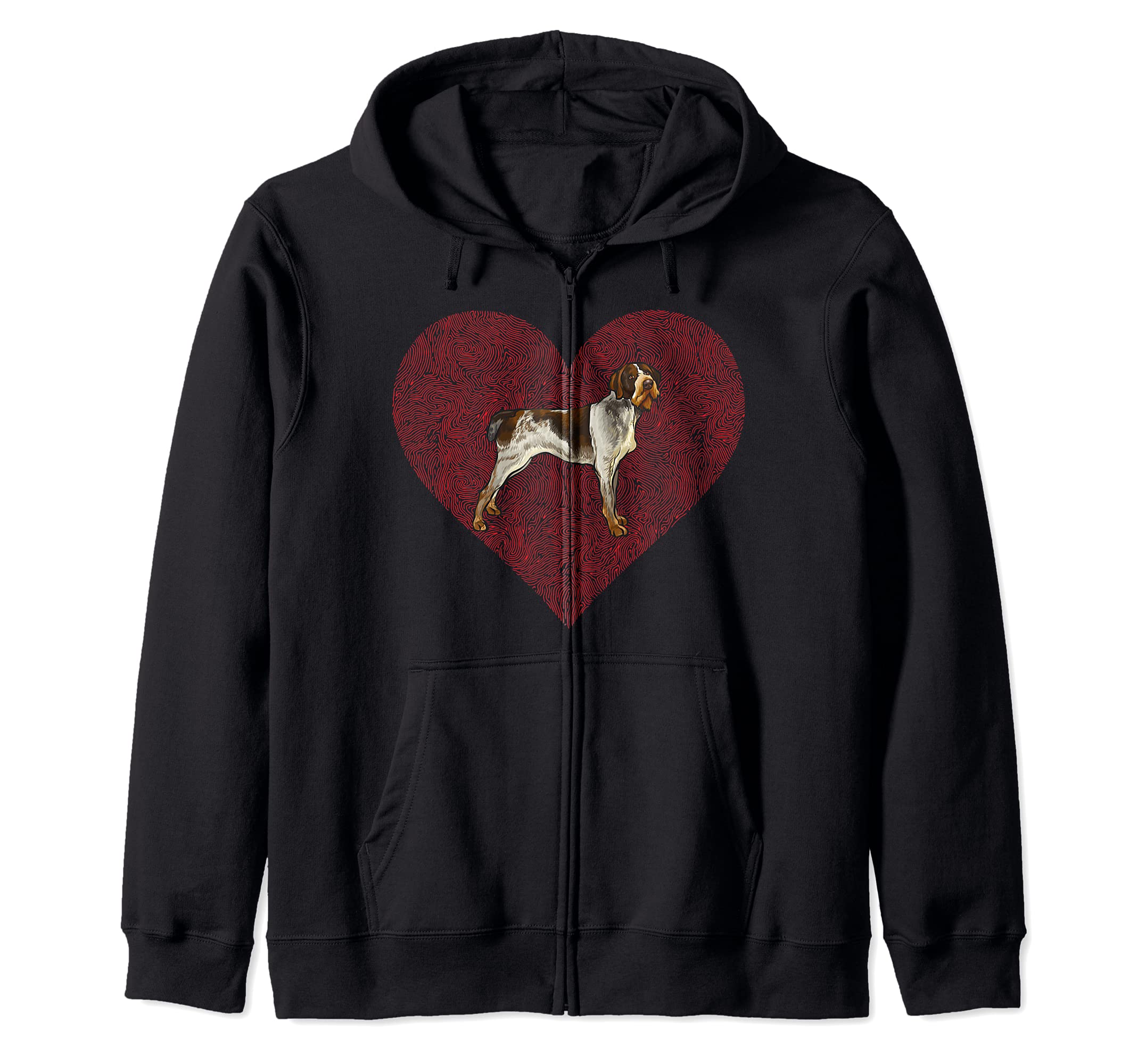 German Wirehaired Pointer Valentines Day Dog Love Heart Zip Hoodie