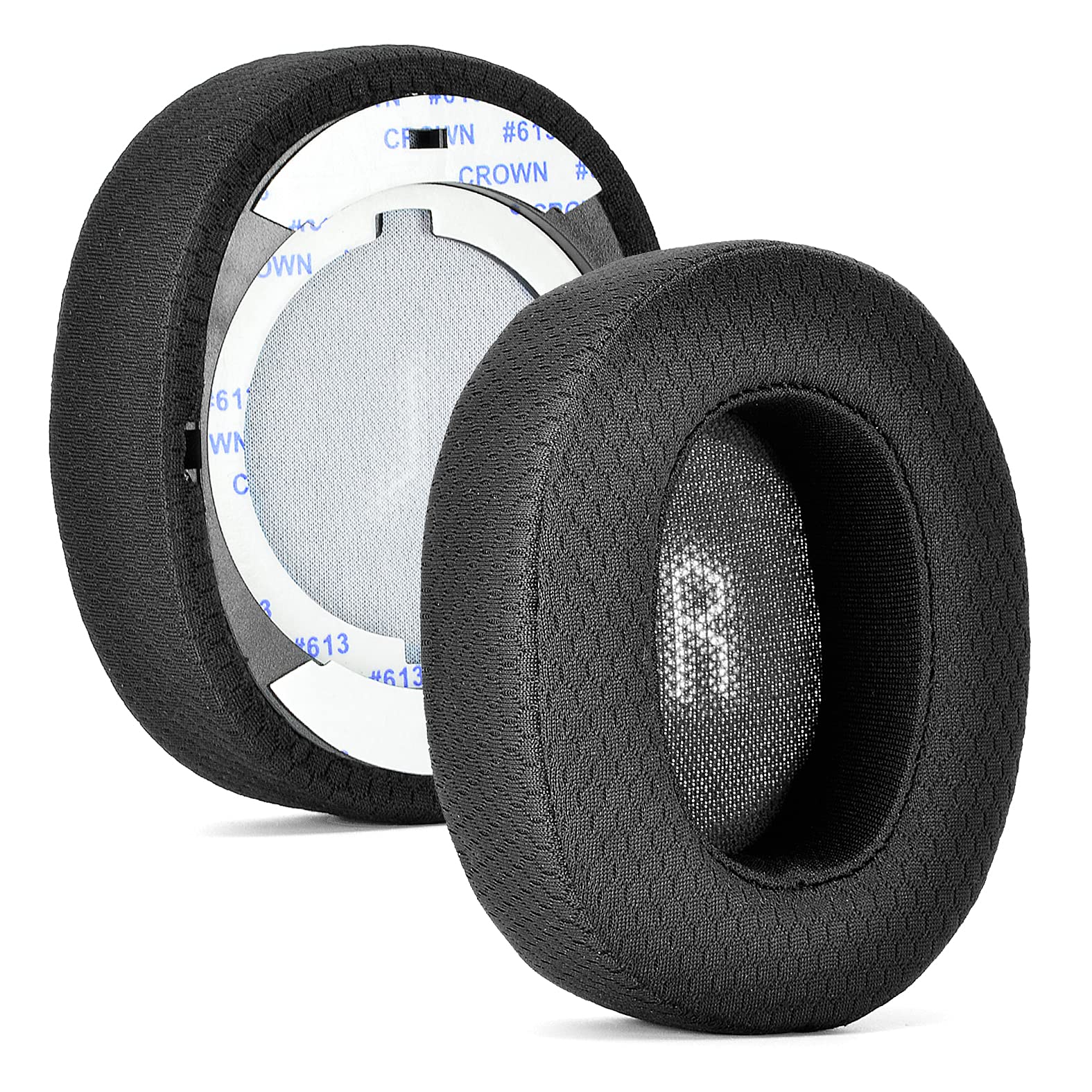 defean Fabric Thicker Earpads, Replacement for JBL E55BT Bluetooth Wireless Headsets, Noise Isolation Memory Foam, Added Thickness, Black, Velour, 2 Pair