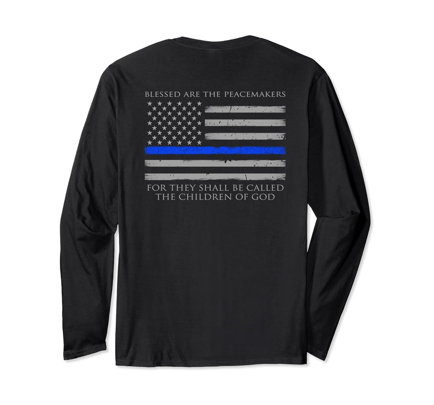 Blessed Are The Peacemakers Thin Blue Line Long Sleeve-Rose