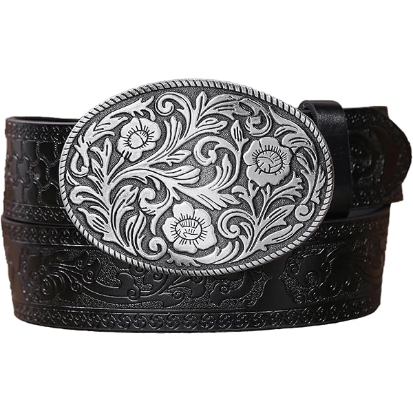 2584 Women\'s Vintage Embossed Leather Belt Cowgirl Cowboy Western Country BEAUDRM Women main image 3