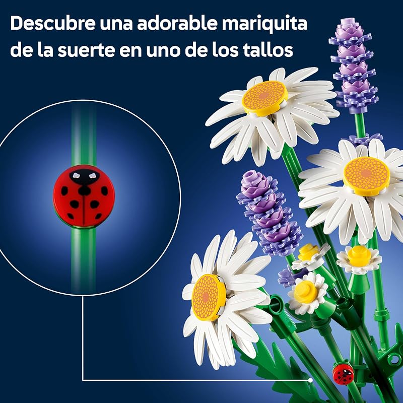 Botanicals Daisies - Bouquet de flores com margaridas e lavanda artificial - Decoração de quarto infantil - Presente para raparigas de 9+ anos e mulheres - 11508 — foto 5 de 8