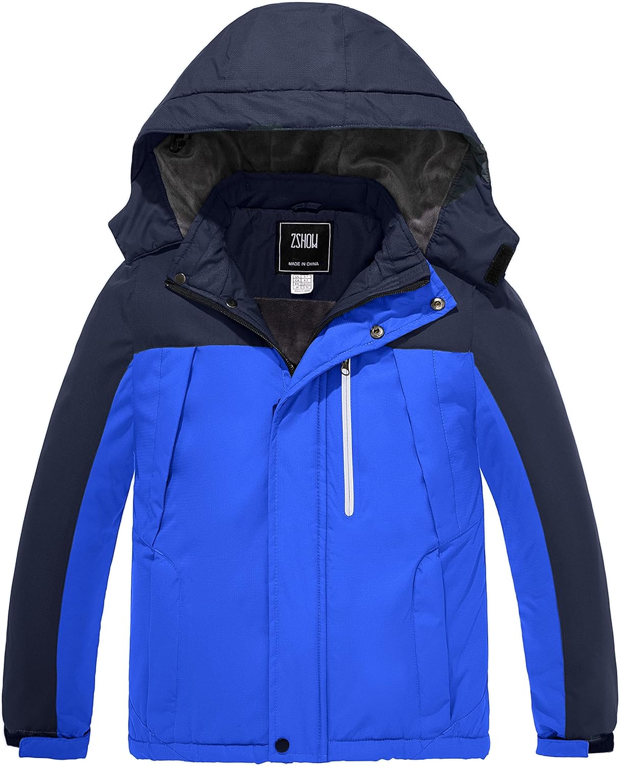 ZSHOW Boys' Waterproof Ski Jacket Windbproof Hooded Mountain Sportswear Outdoor Raincoat: Clothing