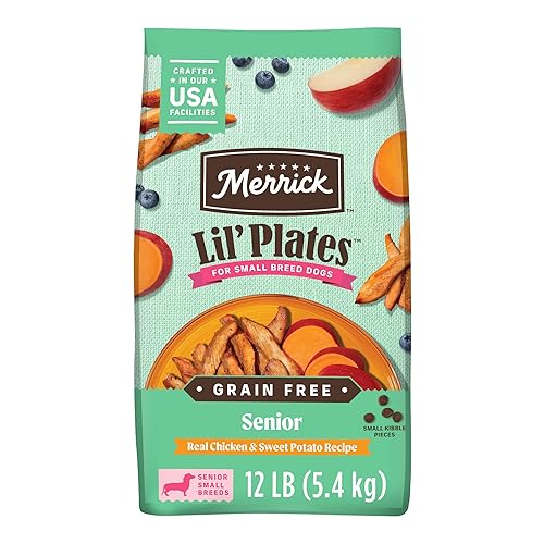 Merrick Lil’ Plates Premium Grain Free Senior Dry Dog Food For Small Dogs, Real Chicken, Sweet Potato Kibble - 12.0 lb. Bag