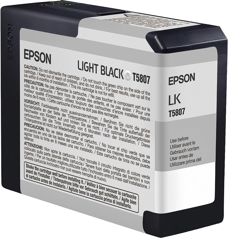 Epson 80ml Light Black Ink Cartridge 5807 Genuine for PRO3800 Printer