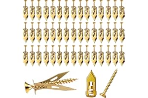 BSSYMAY Self Drilling Drywall Anchors with Screws Kit, 2026 Upgraded Direct Insertion Expansion Screw, Self Drilling Anchor Screws for Drywall, Drywall Screws for Fixing Picture (50, 0.47 * 1.37 inches)