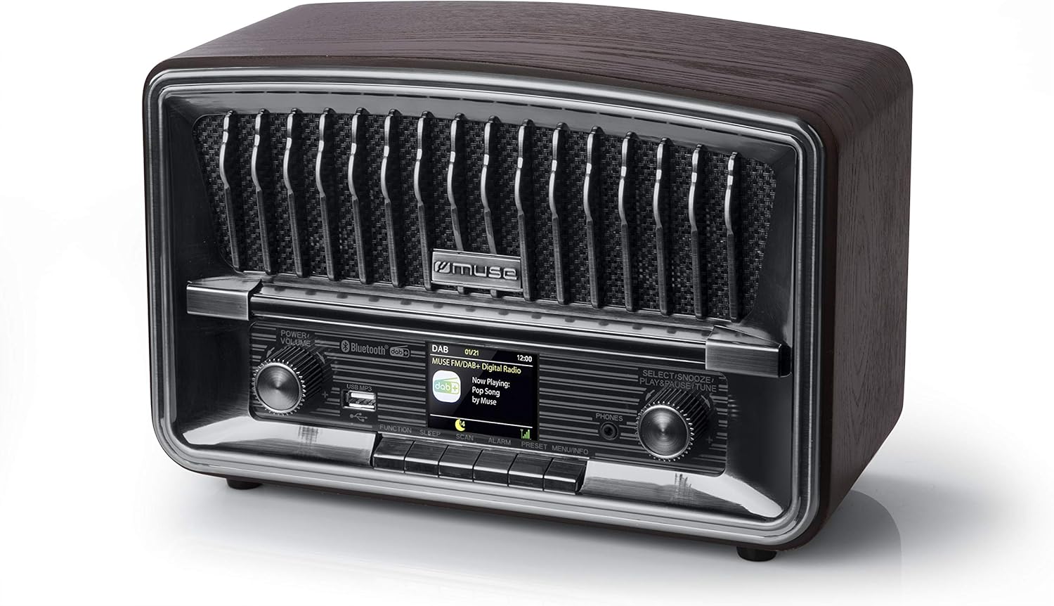 Muse Digital Radio, DAB+ FM, Clock Radio Dual Alarm,(M-135 DBT) LCD Display, 2 x 5 watts, Snooze Sleep Function - Image 3