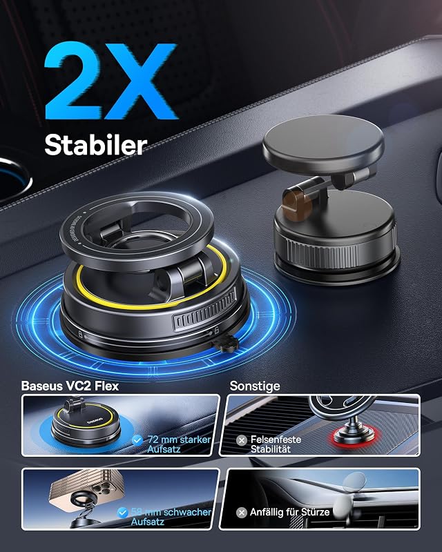 VC2 Flex Vakuum Magnet Handyhalterung Auto Magnetische