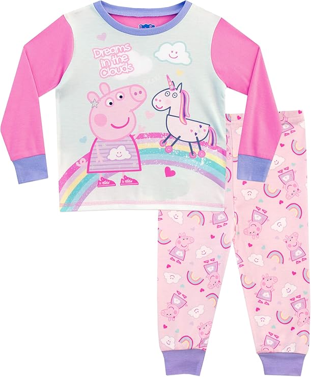 Peppa Pig Girls' Unicorn Pajamas Clothing