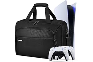 Deegotech Carrying Case Compatible with PS5/PS5 Pro/PS5 Slim, Protective Travel Bag Compatible with Playstation 5 Console, Disc, Controllers, Accessories, Large Capacity Storage Bag Game Bags, Black