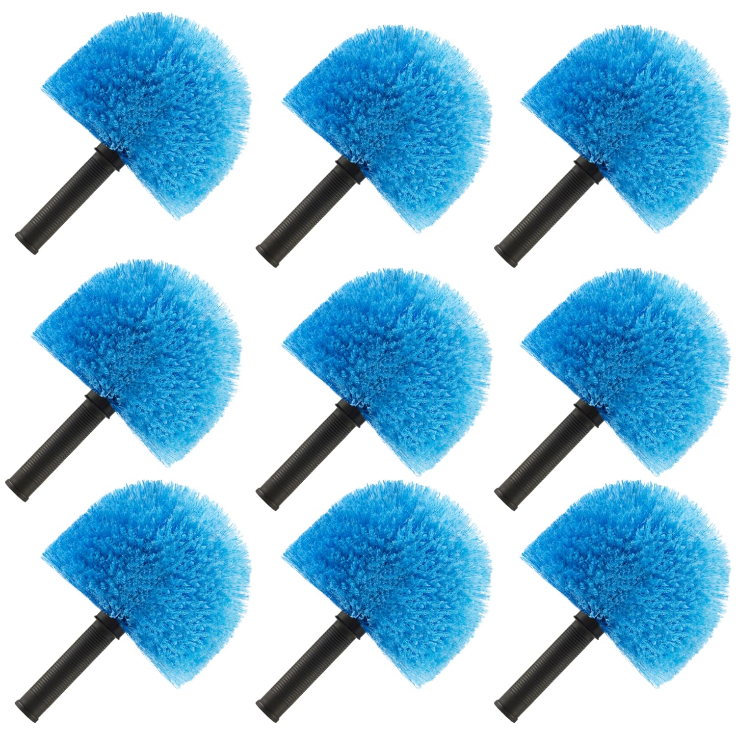 Photo 1 of 9pcs Twist-on Webster Cobweb Duster Head Brush | Spider Web Remover Brush | Cobweb Duster Head Attachment for Outdoor & Indoor Cleaning | Fits Standard 3/4 inch Threaded Poles (Blue)