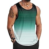 VOGSTART Mens Hawaiian Beach Tank Tops Summer Vacation Muscle Top Graphic Sleeveless Shirts (S-3XL)