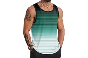 VOGSTART Mens Hawaiian Beach Tank Tops Summer Vacation Muscle Top Graphic Sleeveless Shirts (S-3XL)
