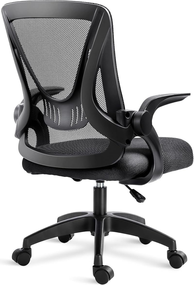 Blisswood Adjustable Office Chair Mesh Desk Chair with 90° Armrests Grey