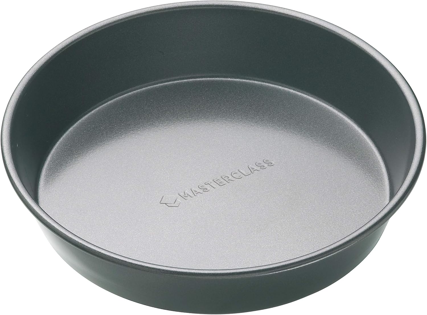 MasterClass 23 cm Deep Pie Dish with PFOA Non Stick, Robust 1 mm Carbon Steel, 9 Inch Round Pan, Black, 1.2L