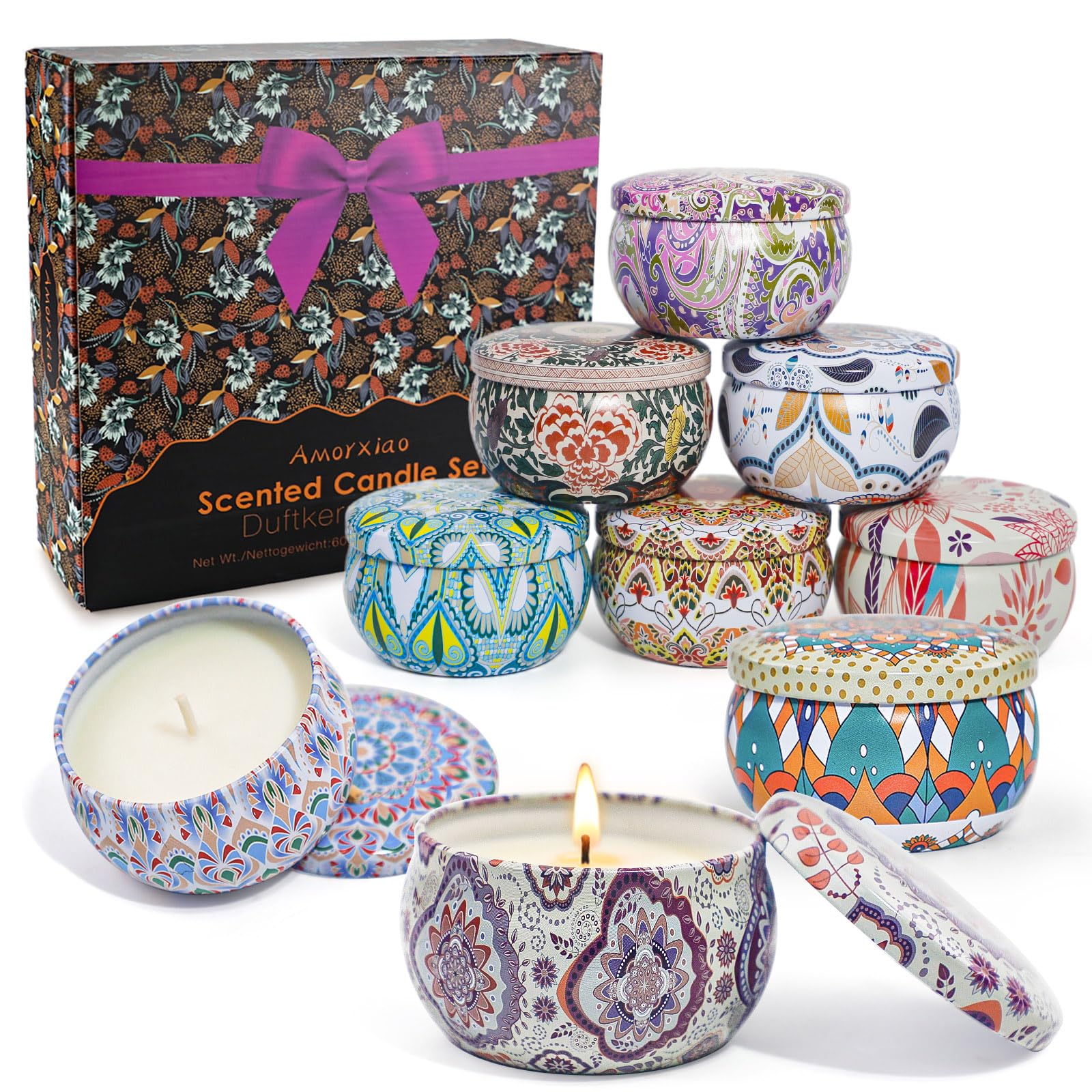 Scented Candles Gifts for Women, 9 Pack Soy Wax Candles, Candles Last for 15-20 Hours Aromatherapy Gifts for Her, Birthday, Valentine's Day, Anniversary, Mother's Day, Chrismas, Travel, Wedding, Yoga