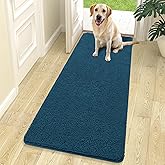 OLANLY Dog Door Mat for Muddy Paws 70x24, Absorbs Moisture and Dirt, Absorbent Non-Slip Washable Doormat, Quick Dry Chenille Mud Mat, Entry Indoor Entryway Carpet for Inside Floor, Atlantic Blue