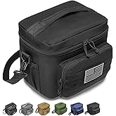 DBTAC Tactical Lunch Bag for Men Women, 12 Cans Insulated Lunch Box for Adult | 9L Leakproof Lunch Cooler Tote for Work Office Outdoor Travel, Black