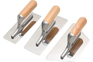 DIXIANG Polished Stainless Steel Venetian Plaster Trowel Set 3 PC Paint Plastering Finishing Hand Tools