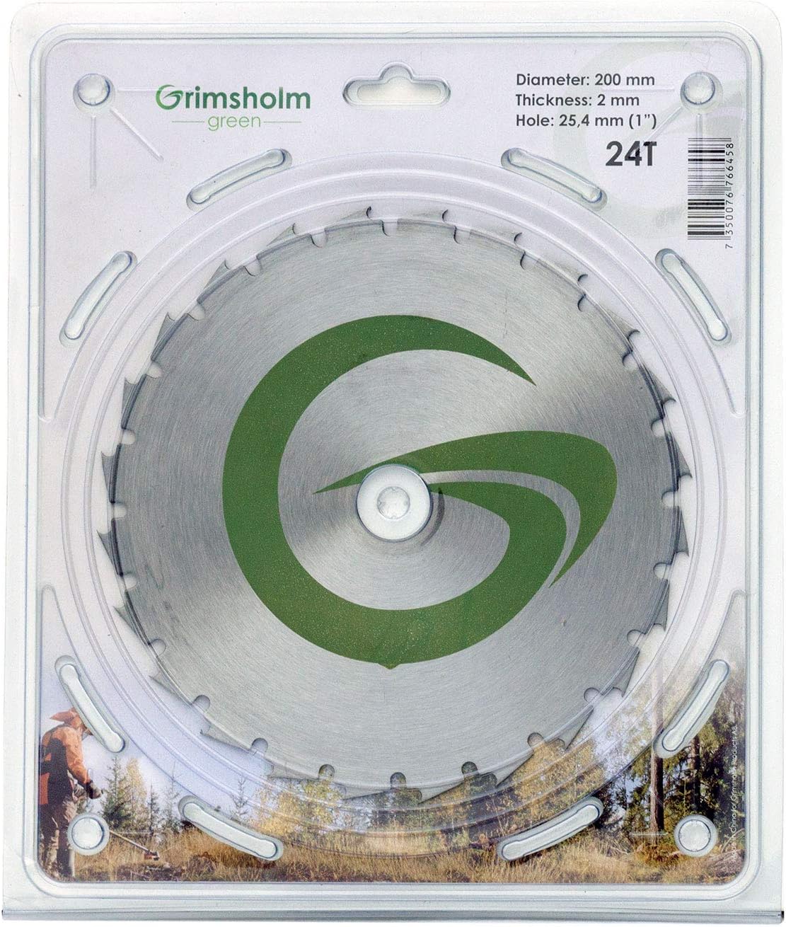 Grimsholm Green - Thicket Knife, 24 Teeth 200-25.4-2.0 mm, 200-25,4-2,0 mm