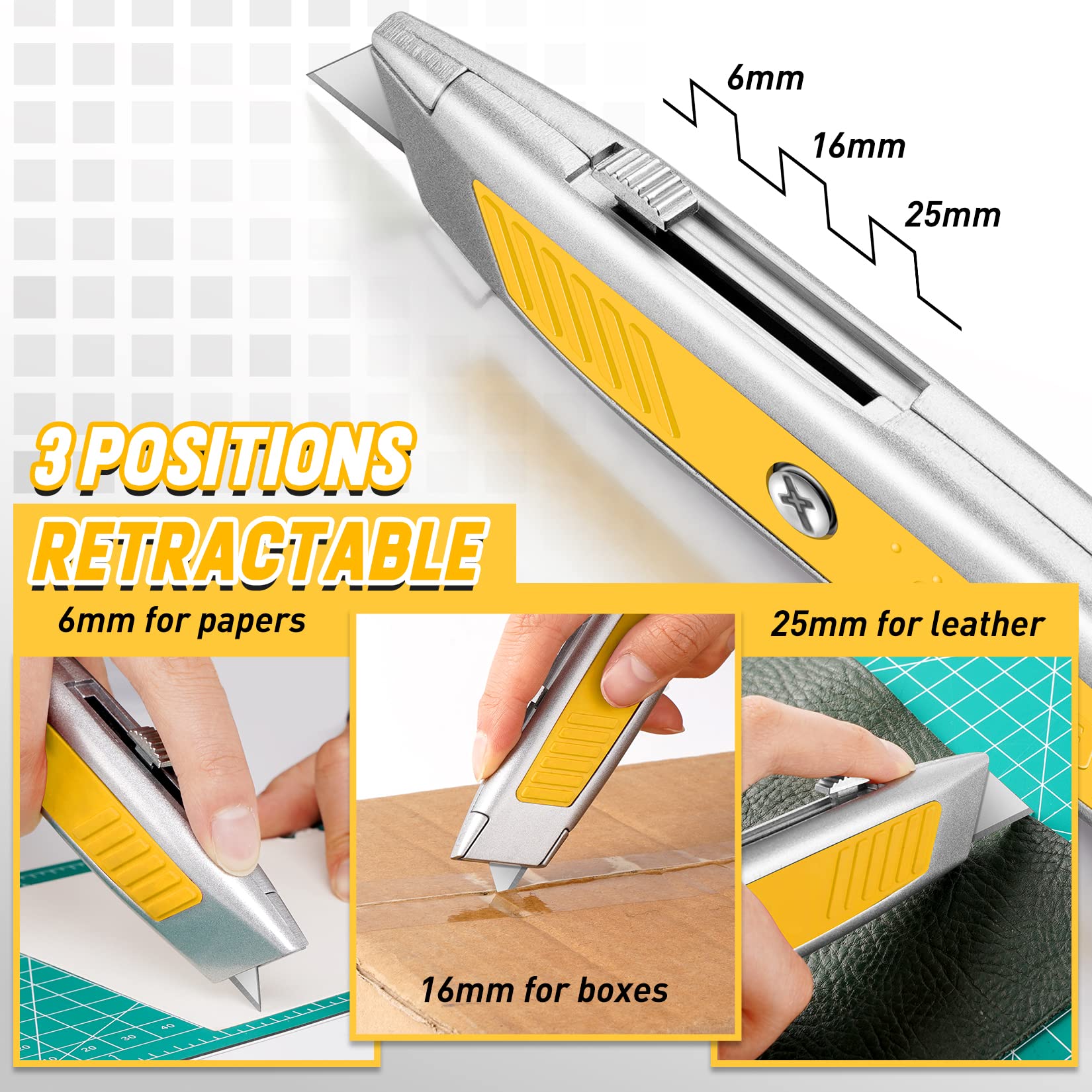 DIYSELF 2 Pack Utility Knife- Box Cutter with