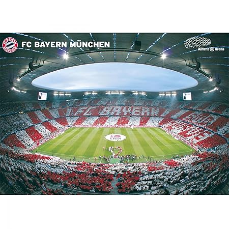 München FC Bayern Poster Allianz Arena Innenraum, Plakat FCB - Plus Lesezeichen I Love