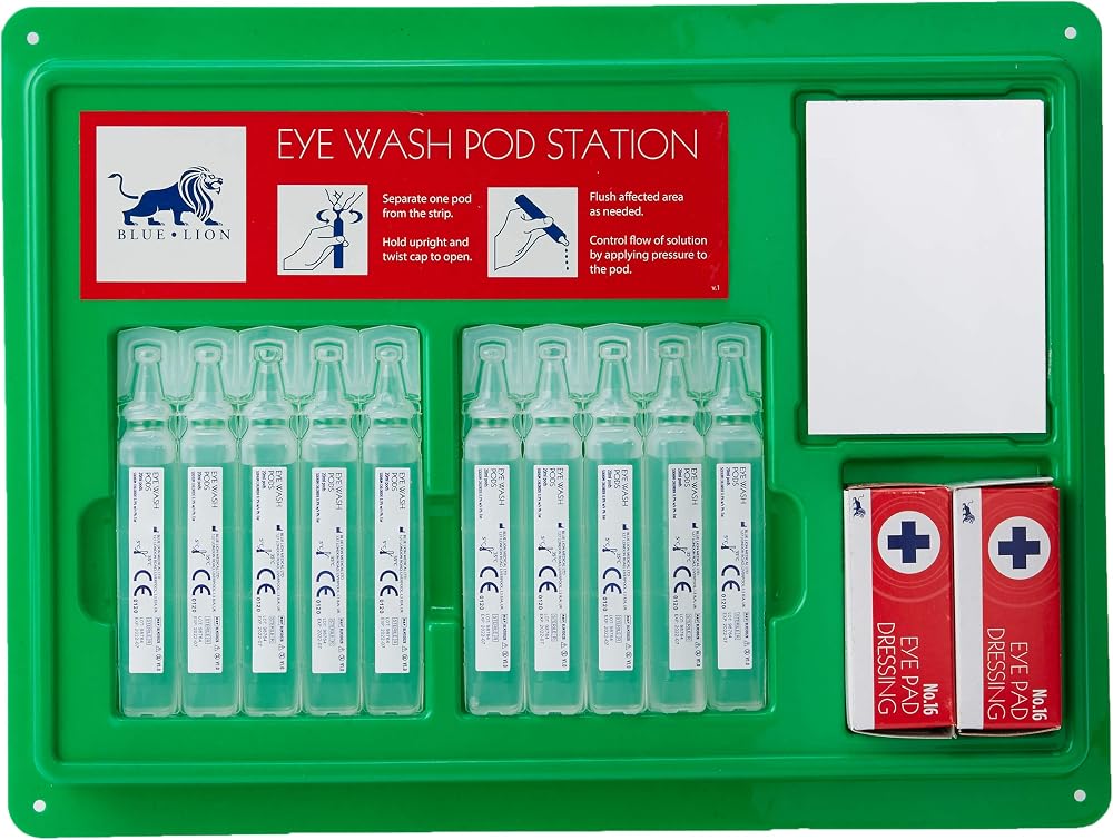 Steroplast Eyewash Pod Station First Aid Box Green Steroplast