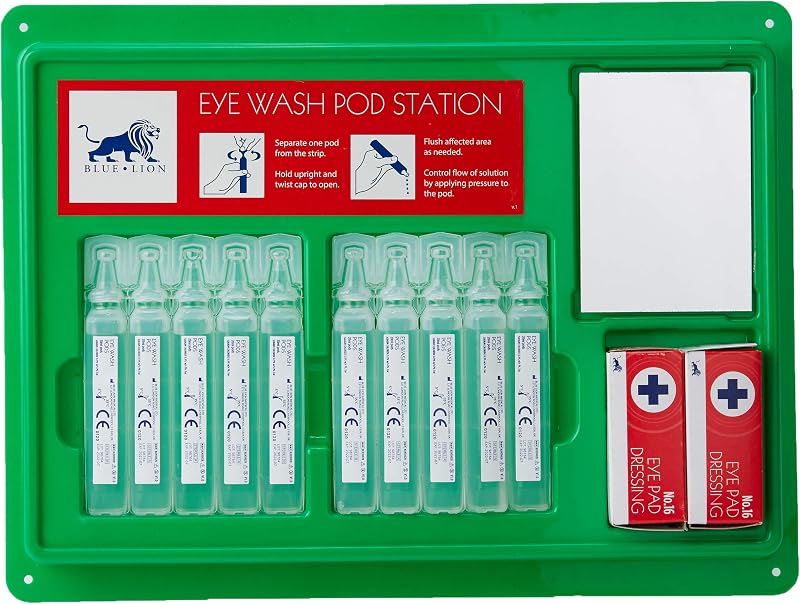Steroplast Eyewash Pod Station First Aid Box Green Steroplast