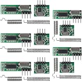 D-FLIFE 5pcs 433mhz Wireless RF Transmitter and Receiver with Antenna Ask Remote Control Module DIY Kit for Arduino
