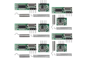 D-FLIFE 5pcs 433mhz Wireless RF Transmitter and Receiver with Antenna Ask Remote Control Module DIY Kit for Arduino