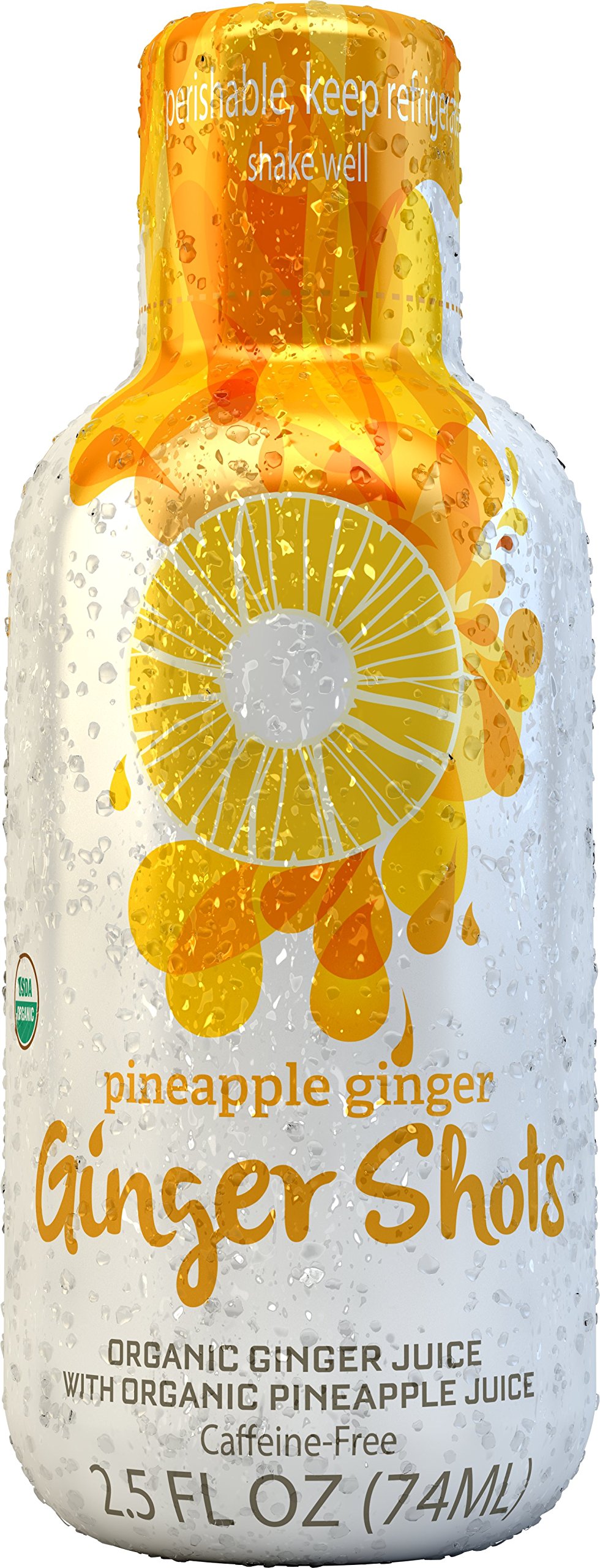 Ginger Shots Organic Cold Pressed Ginger Juice Shot, Lemon