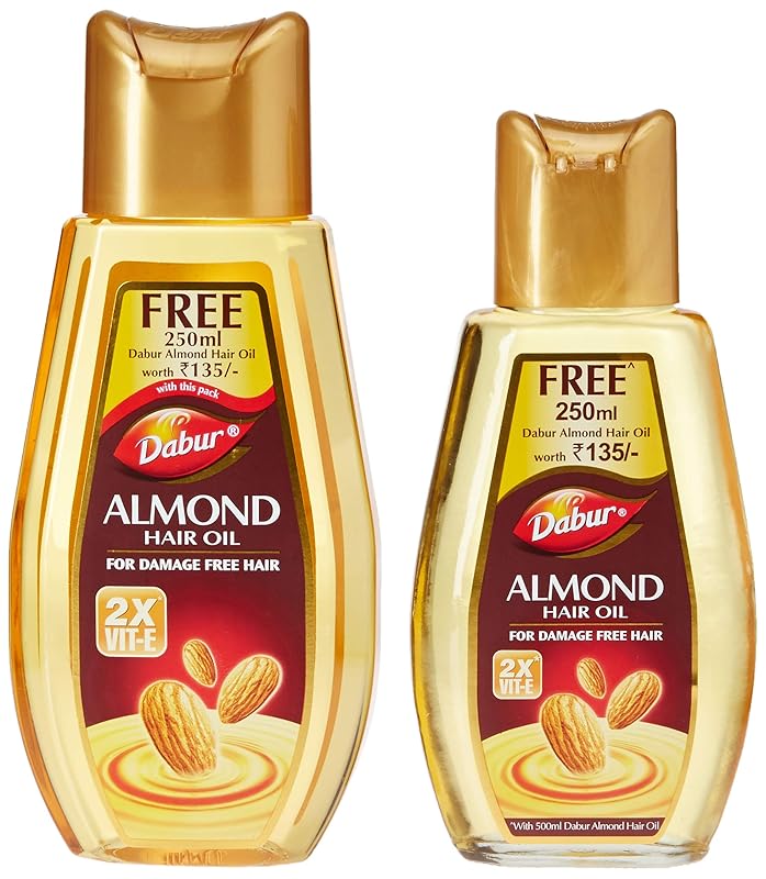 Dabur Almond Hair Oil, 500ml with Free Almond Hair Oil, 250ml Worth RS