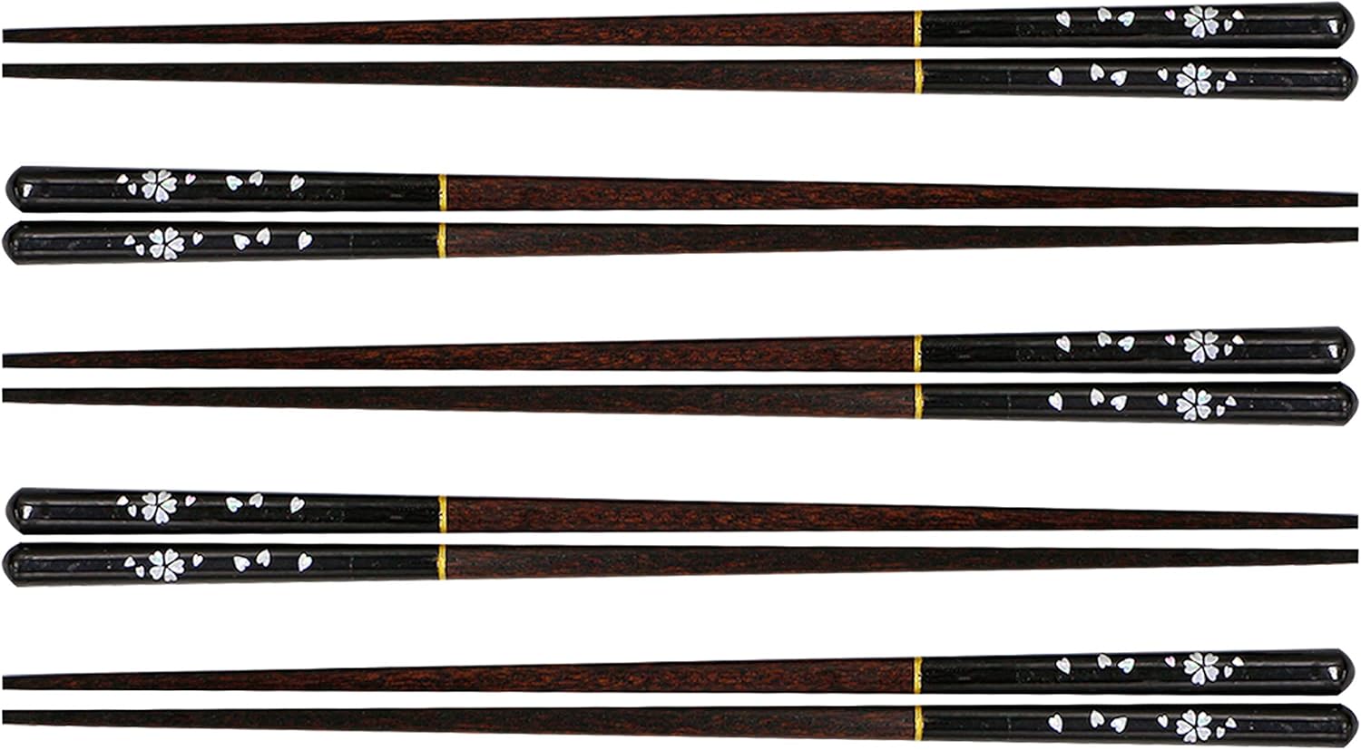 Exzact Chopsticks Gift Set Black Lacquer - 5 works of Reusable Chopsticks in a Black Handmade Box - Japanese Style (EX-CS05-BLK) - Image 3