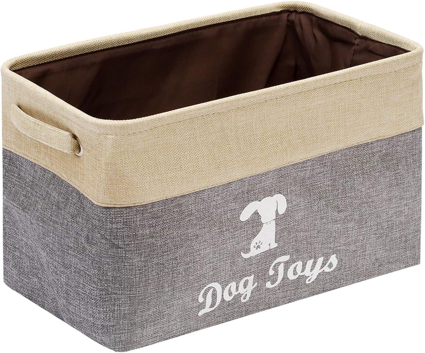 Xbopetda Linen Dog Storage Basket Bin Chest Organizer - Perfect for Organizing Dog Toys Storage, Dog Shirts, Dog Coats, Dog Toys, Dog Clothing-Gray