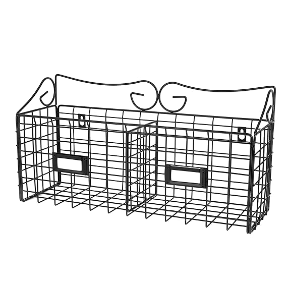 AdirHome Wire Mail Basket Wall Mounted Hanging Folder