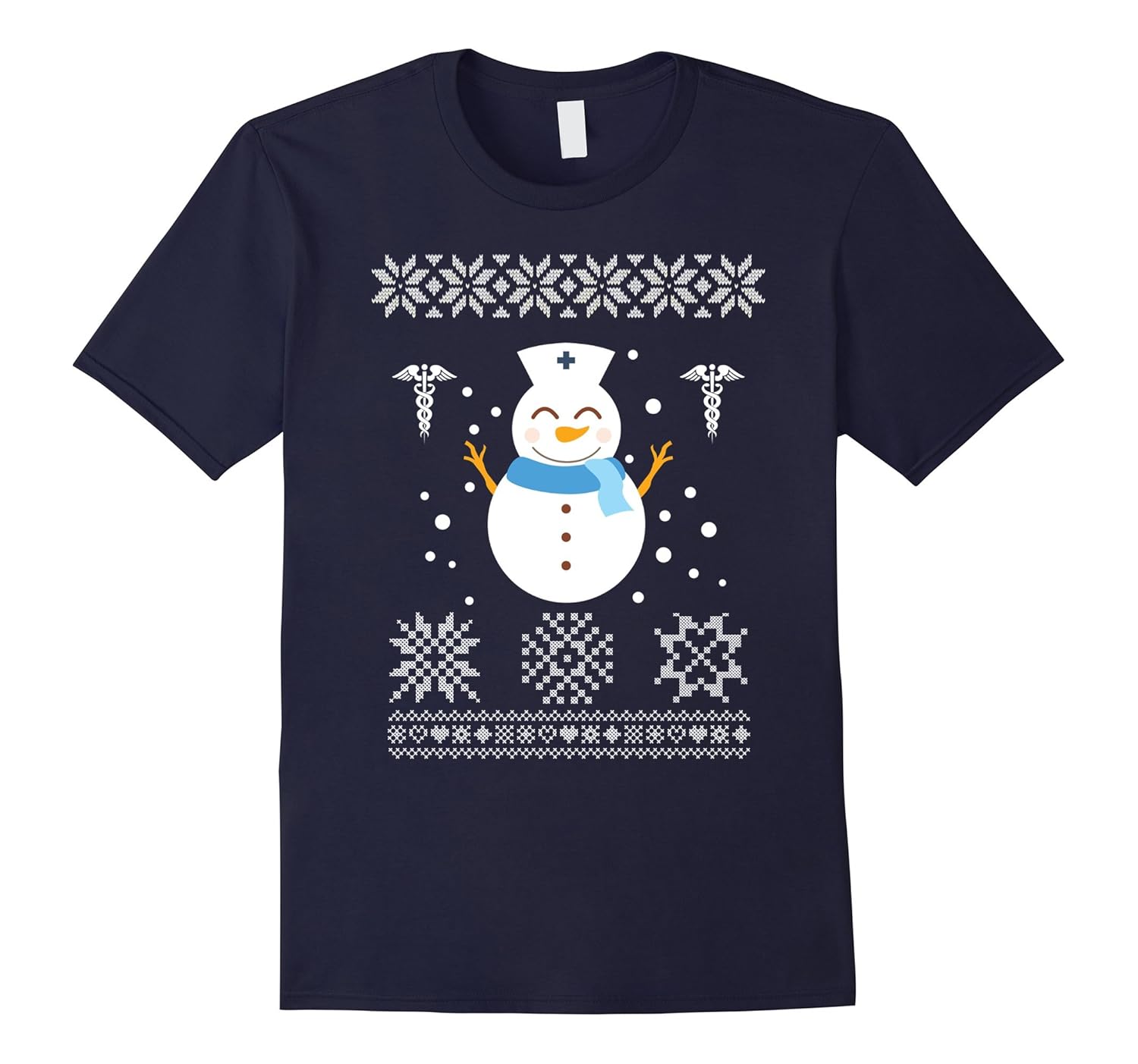 Snow Nurse Ugly Christmas T-shirt For Women-ANZ