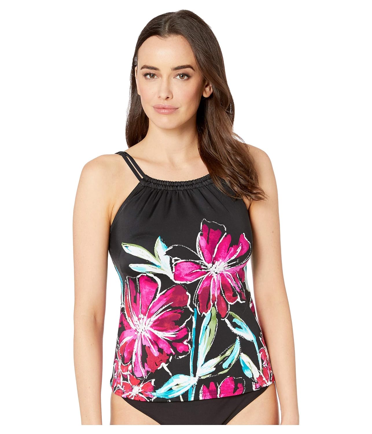 Maxine Of Hollywood Womens High Neck Tankini Swimsuit Top Tankini Top