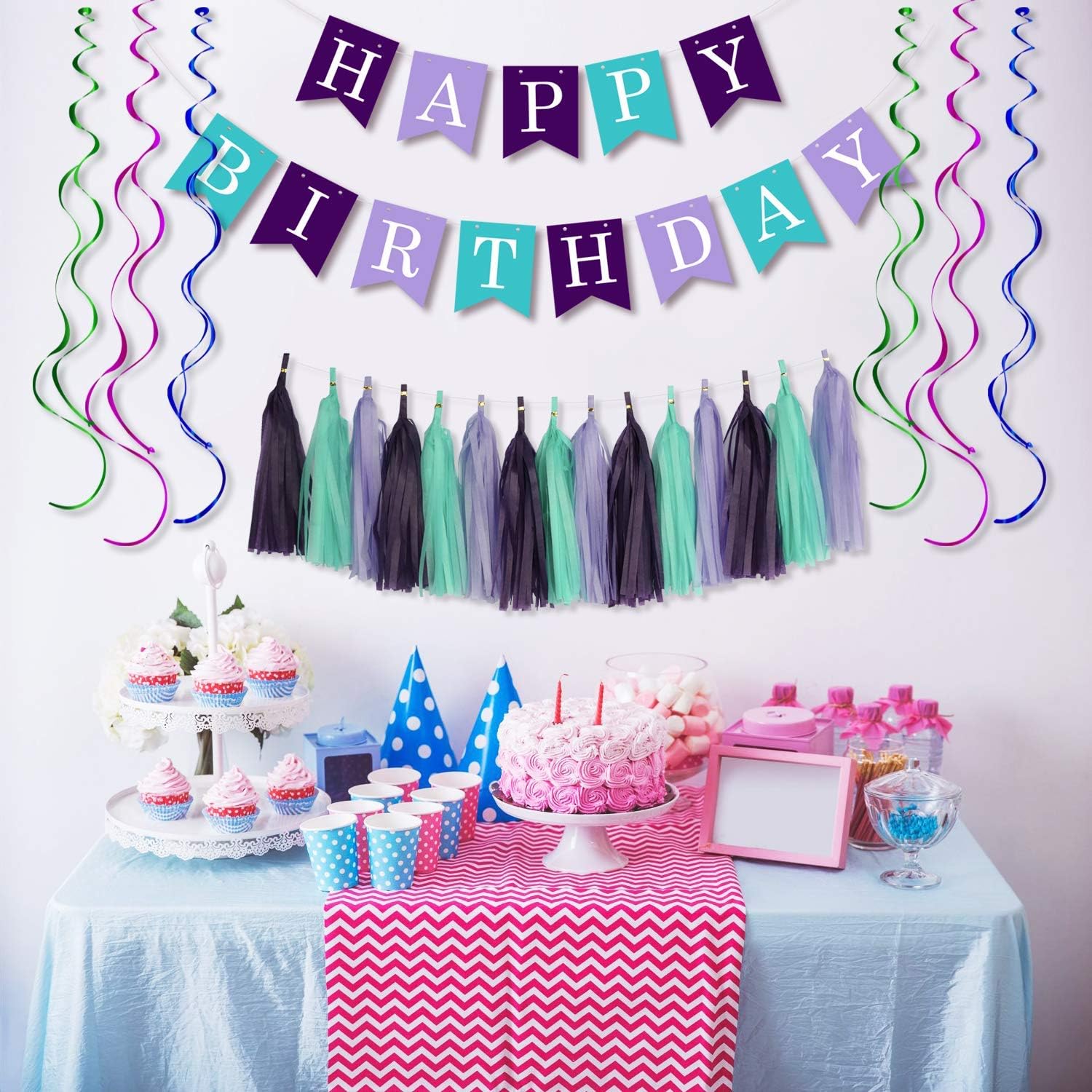 Amazon Com Mermaid Birthday Decorations Under The Sea Happy