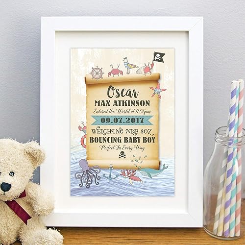 personalised new baby framed print