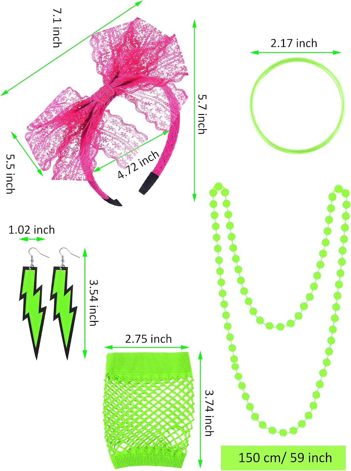 Women's 80s Costume Accessories Set - Image 4