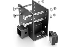 EYOUHZ RV Bumper Hitch Receiver for 2" to 4" Rear Beams, 2-Inch Trailer Tow Hitch Adapter with 3,500 lbs Capacity, Fits RV Tire Carrier, Ball Mount, Cargo Carrier, Bike Racks, Camper Accessories