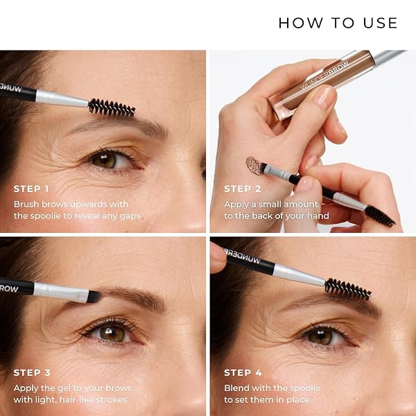 WUNDERBROW EYEBROW GEL, WATERPROOF, SMUDGEPROOF, LONG LASTING, SHADE: AUBURN, VEGAN AND CRUELTY-FREE