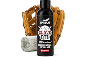 Eagle Baseball Glove Oil Conditioner with Applicator Cloth - 250mL (8.45oz) Glove Oil for Break-in & Glove Treatment - Leather Softener & Conditioner for Baseball, Softball Mitts