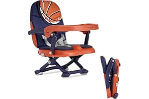 Dream On Me Munch N Go Booster Seat for Dining Table, Lightweight Compact Fold Travel Booster Seat, 3-in-1 Convertible, Four Level Height Adjustment and Easy Tray Removal