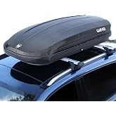 Garvee Rooftop Cargo Box Carrier, Dual-Side Opening Luggage Storage | 165Lbs Weight Capacity with Secure Straps&amp;Keys, Vehicle Hard-Shell Carriers,Black(12 Cubic)