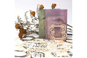 Vintage Scrapbooking Supplies Pack,Diuhofart 40 Pcs Assorted Patterns Cutout Lace Scrapbook Paper for DIY Art Craft Decorative