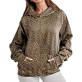 TERIVEEK Women Leopard Hoodies Oversized Cheetah Print Sweatshirt Hooded Long Sleeve 2000s Pullover Tops Y2k Graphic Hoodies