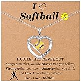 EPVIDO Softball/Baseball Necklace for Teen Girls Women Gifts Sport Accessories Jewelry for Birthday Christmas Stocking Stuffer