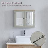 Bath Vida Priano 2 Door Mirrored Wall Cabinet Grey Oak Bathroom Storage view 5